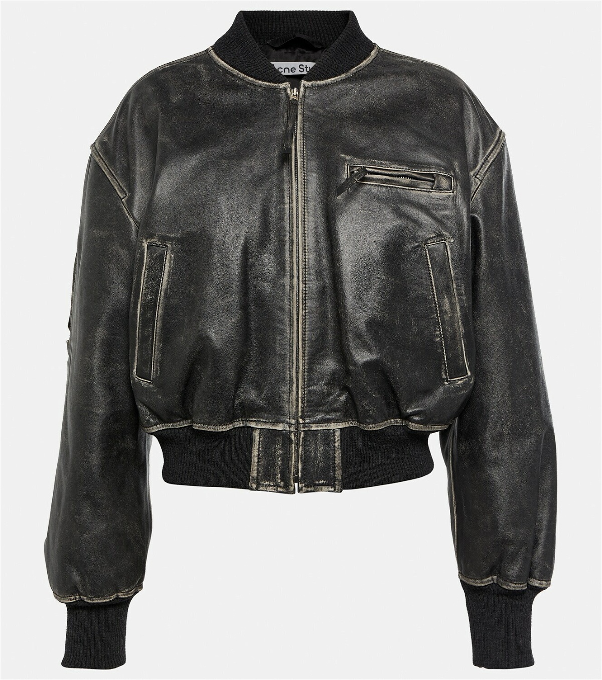 Acne Studios Cropped leather bomber jacket Acne Studios