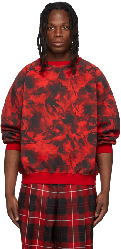 Photo: LU'U DAN SSENSE Exclusive Red Rose Burst Sweatshirt