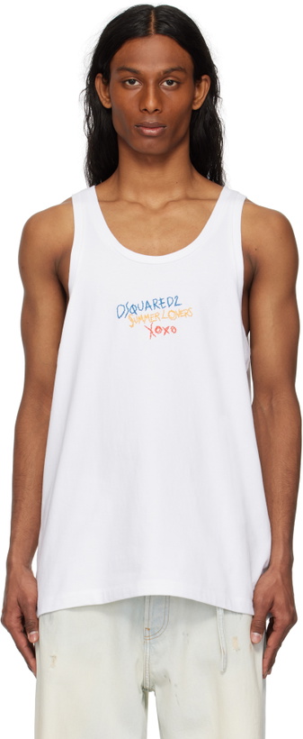 Photo: Dsquared2 White 'Summer Lovers' Sport Fit Tank Top