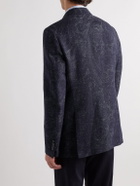 Etro - Cotton, Wool and Linen-Blend Jacquard Blazer - Blue