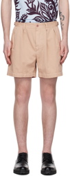 Dries Van Noten Beige Pleated Shorts