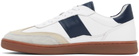 COLLEGIUM White & Navy Pillar Court II Sneakers