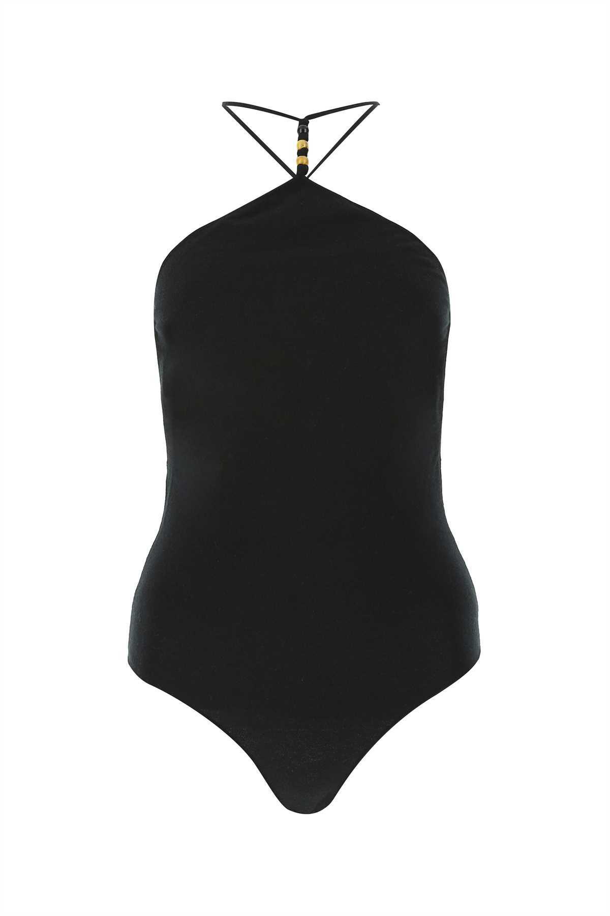 Tシャツ・カットソー BOTTEGA VENETA Black Stretch Cashmere Blend Bodysuit Bottega Veneta Black Stretch Cashmere Blend Bodysuit Bottega