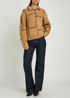 Frame Leather-stitch Wool and Cashmere-blend Jumper Bronze