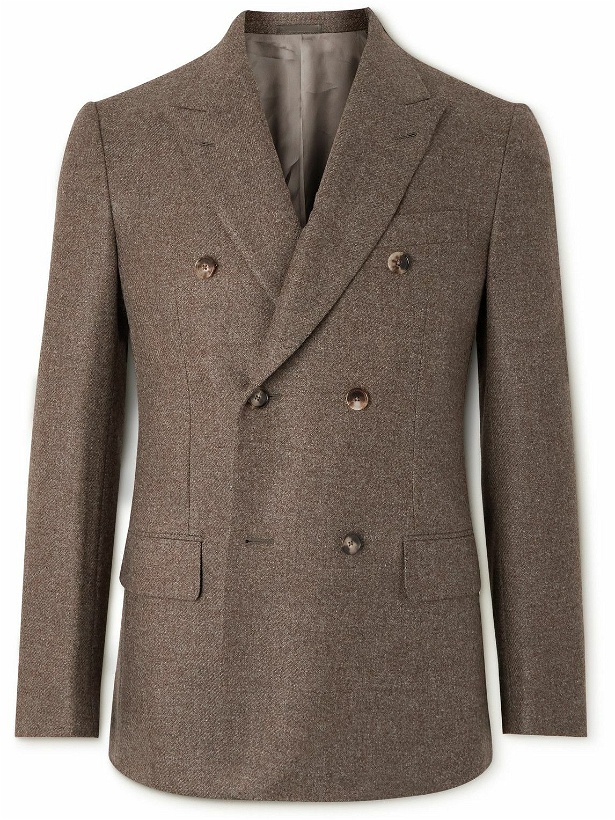 Photo: Caruso - Figaro Double-Breasted Wool and Cashmere-Blend Flannel Blazer - Neutrals