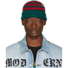 Gucci Red and Green Striped Wool Beanie