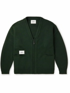 WTAPS - Palmer Logo-Appliquéd Knitted Zip-Up Cardigan - Green