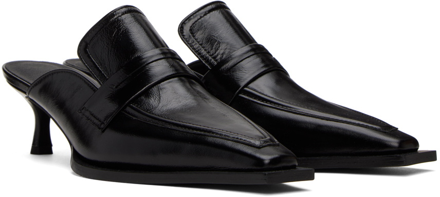 DRAE Black Wrinkle-Effect Heels