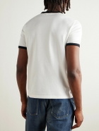 CELINE - Slim-Fit Logo-Flocked Cotton-Jersey T-Shirt - Neutrals