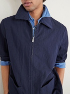 Barena - Crinkled Cotton-Blend Overshirt - Blue