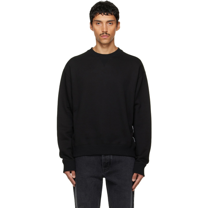 Photo: Jil Sander Black Cotton Terry Crew-Neck Sweatshirt