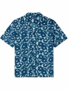 Frescobol Carioca - Roberto Camp-Collar Floral-Print Linen Shirt - Blue