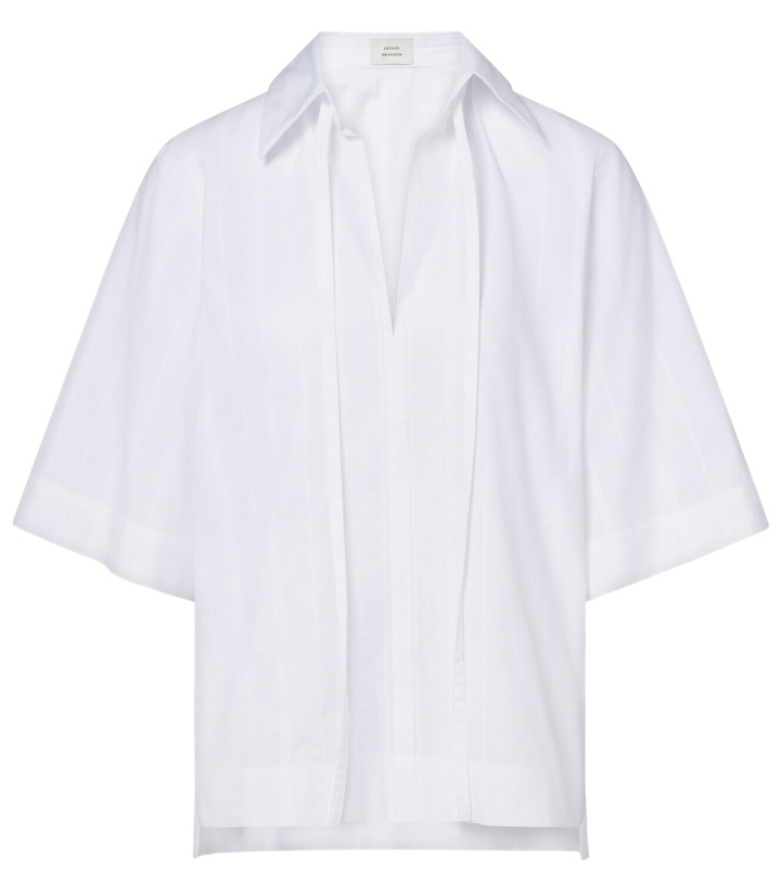 Photo: Loulou de Saison Sofi tie-neck cotton poplin top