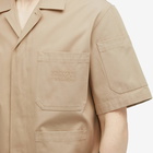 MM6 Maison Margiela Men's 6 Pocket Short Sleeve Shirt in Sand Beige