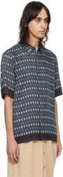 Dries Van Noten Blue Graphic Shirt