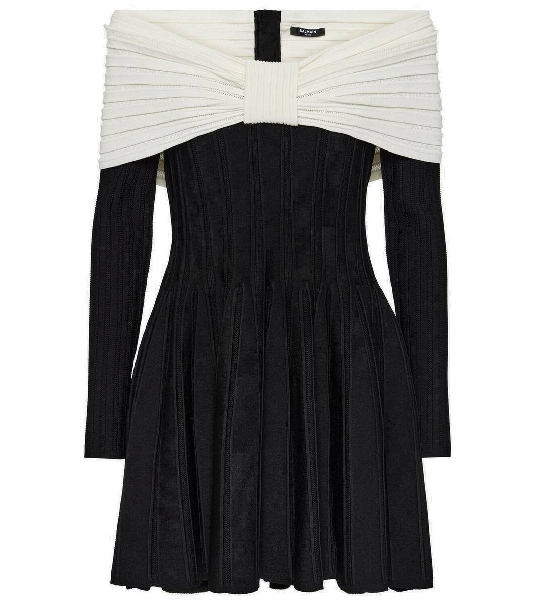 Balmain Off-shoulder bow-detail minidress Balmain
