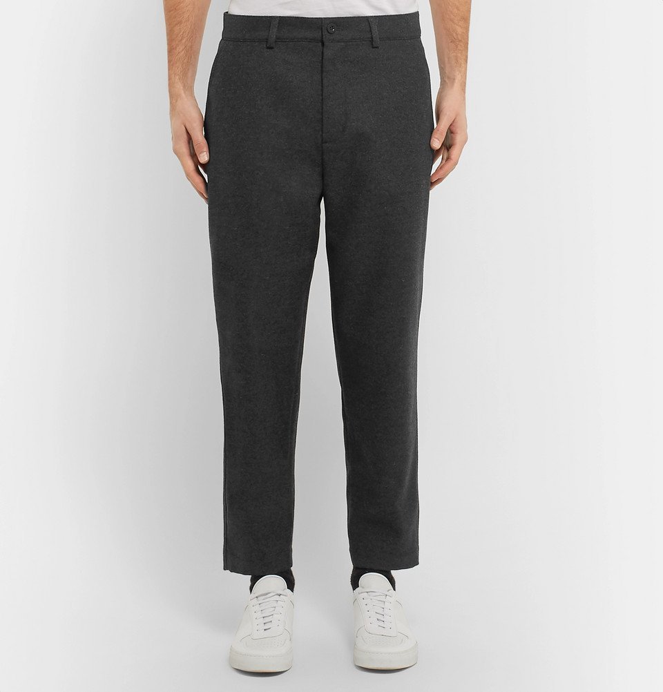 Cropped wool hot sale trousers mens