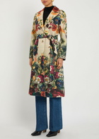 Alice + Olivia Joelle Floral-print Belted Coat Multicoloured