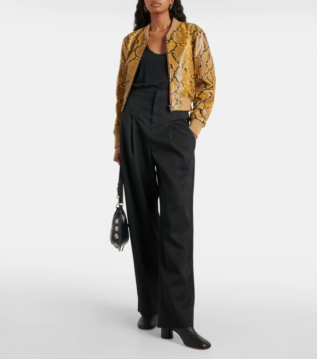 Isabel Marant Cerem snake-effect leather bomber jacket Isabel Marant Cerem snake-effect leather bomber jacket