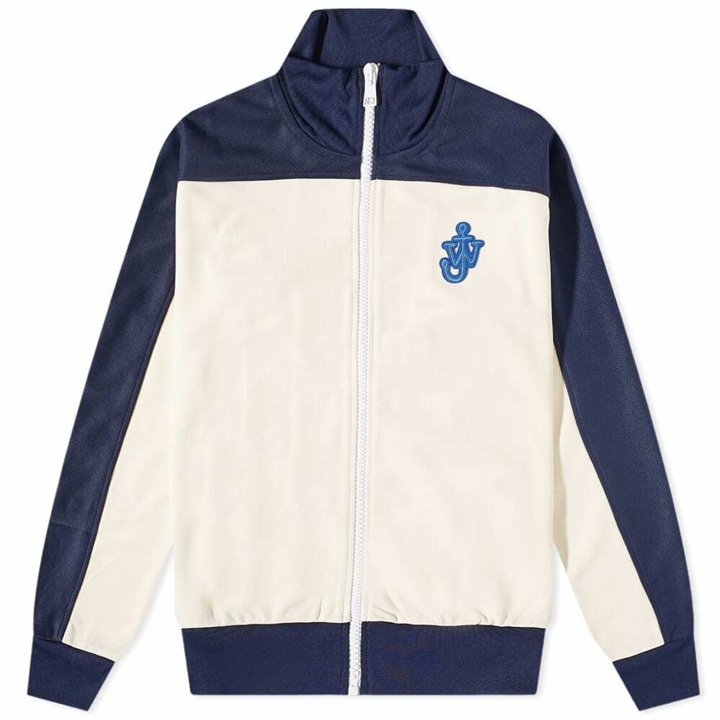 Photo: JW Anderson Men's Anchor Patch Track Top in Off White/Navy