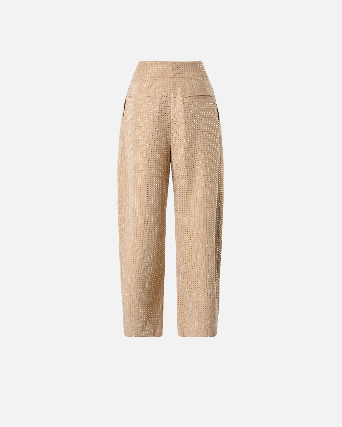 pinko ベージュ フード付き Pinko Wide Full Rhinestone Trousers Warm Taupe Beige Pinko