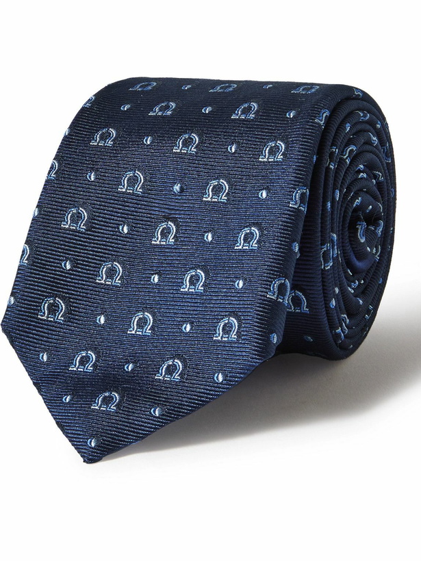 Photo: FERRAGAMO - 7cm Logo-Embroidered Silk-Faille Tie