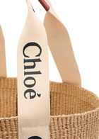 Chloe Woody Large Logo-print Raffia Basket bag - Natural - One Size