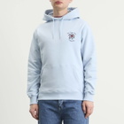 Drôle de Monsieur Men's Rose Slogan Hoodie in Light Blue