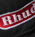 Rhude - Pit Stop Logo-Appliquéd Cotton-Twill Baseball Cap - Black