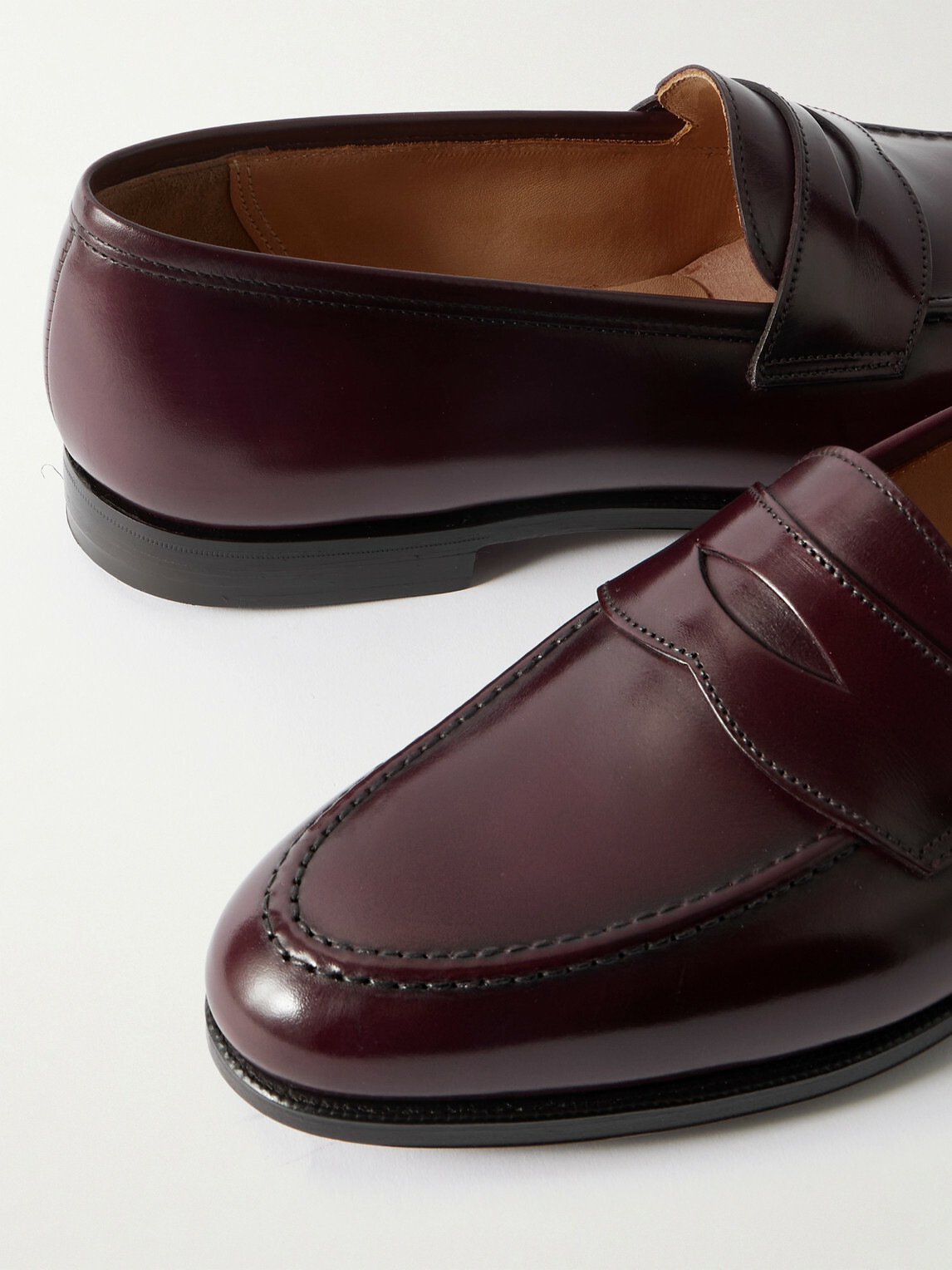 George Cleverley - Bradley II Leather Penny Loafers - Burgundy