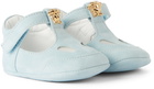 Versace Baby Blue Goatskin Pre-Walkers