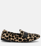 Tory Burch Ballet leopard-print calf hair loafers