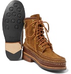visvim - Grizzly Leather-Trimmed Suede Boots - Men - Camel