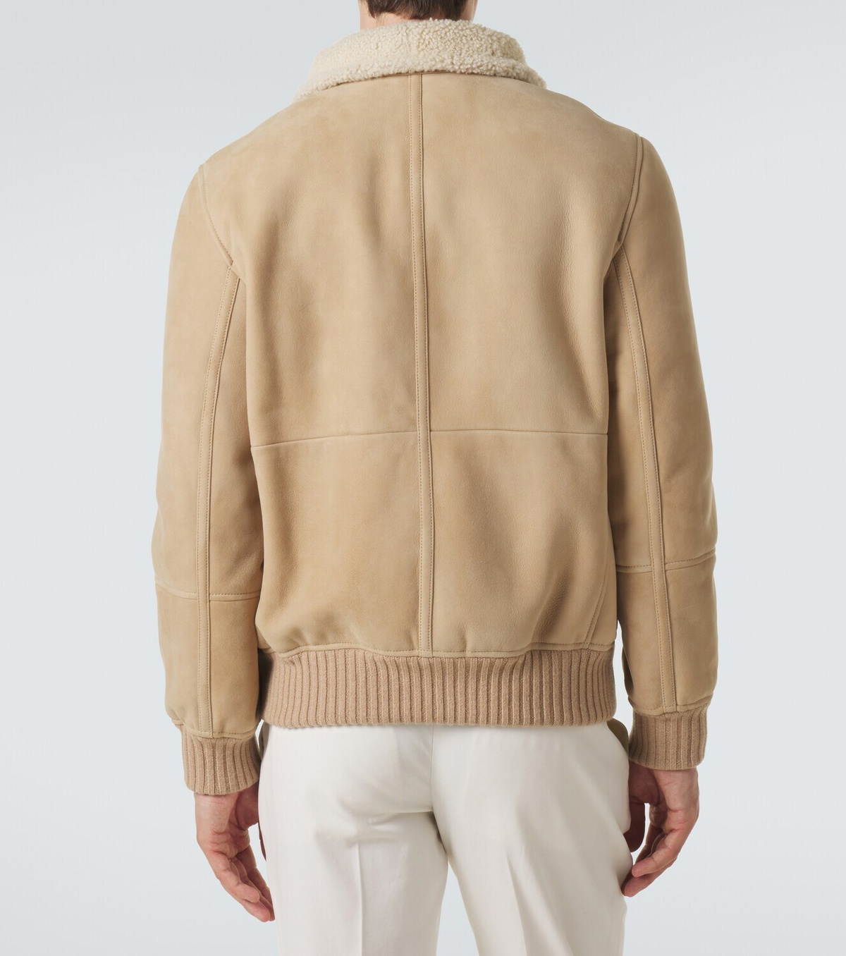 Brunello Cucinelli Shearling-lined suede bomber jacket