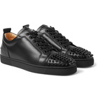 Christian Louboutin - Louis Junior Spikes Cap-Toe Leather Sneakers - Black