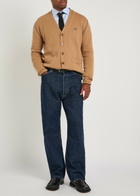 Vivienne Westwood Alex Logo Wool and Cashmere-blend Cardigan Camel