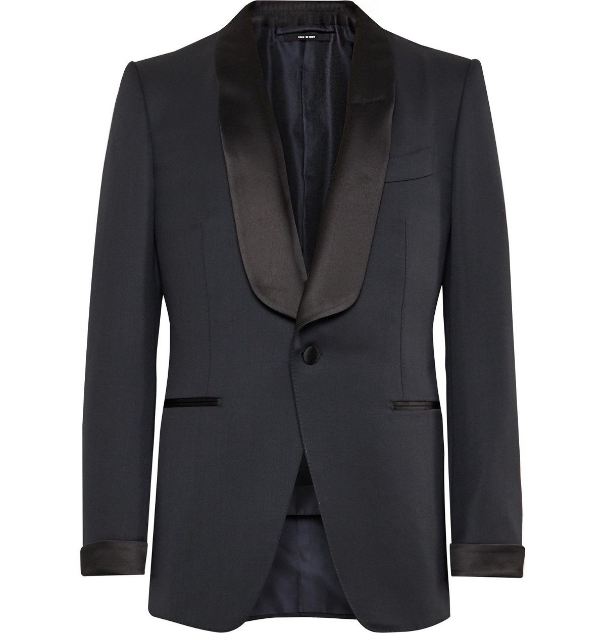 TOM FORD - Midnight-Blue Satin-Trimmed Wool and Mohair-Blend Tuxedo ...