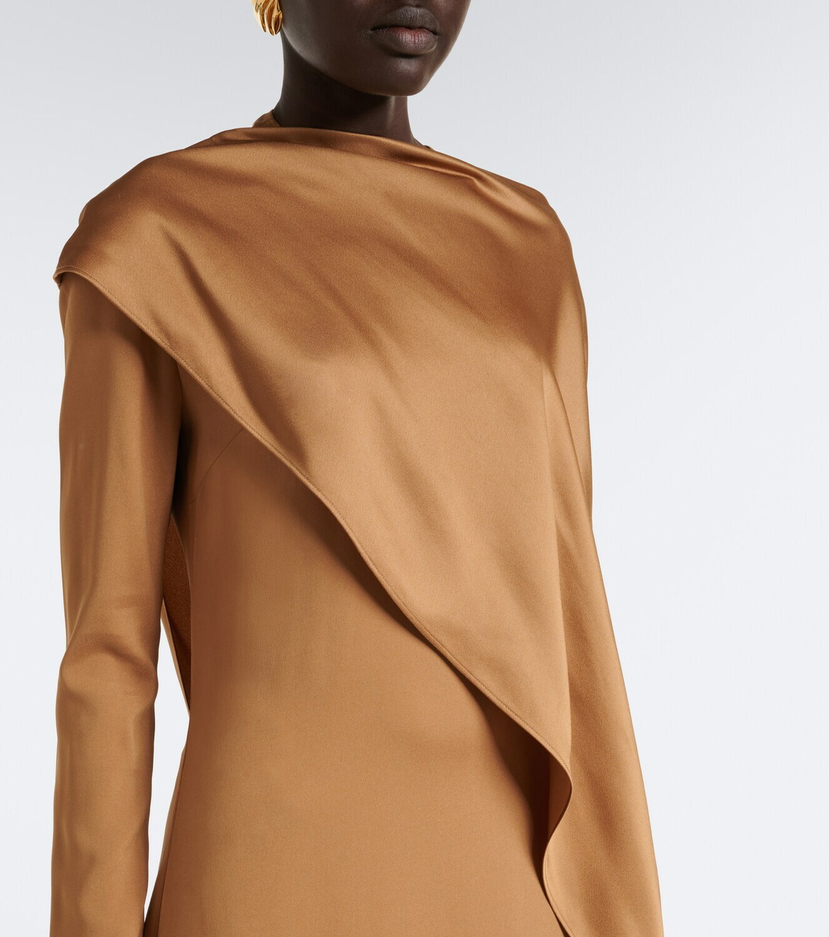 Taller Marmo Mounia caped crêpe cady gown