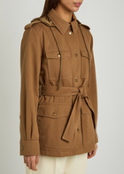 Moncler Centaurea Belted Twill Jacket Bronze