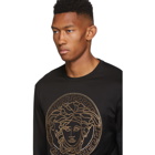 Versace Black Embellished Medusa T-Shirt