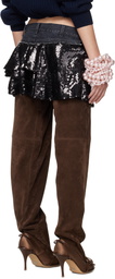ALL-IN Black & Off-White Sequin Triple Miniskirt