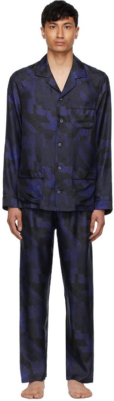 Photo: Ermenegildo Zegna Indigo Silk Classic Pyjama Set