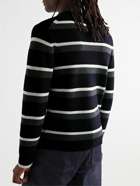 Theory - Gary Ribbed Striped Wool Sweater - Black