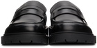 Maison Margiela Black Leather Staple Loafers