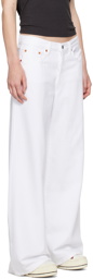 Re/Done White Mid Rise Palazzo Jeans