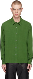 AMI Paris Green Press-Stud Shirt