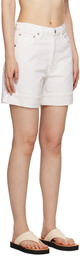 AGOLDE White Dame Denim Shorts