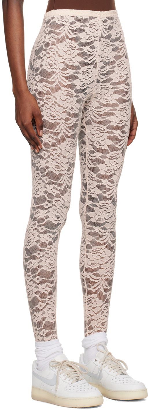 We11done Beige Flower Tights