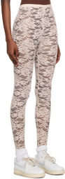 We11done Beige Flower Tights