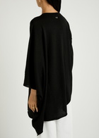 High On Set Asymmetric Wool-blend Jumper Black